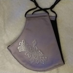 Gray mask with rhinestones